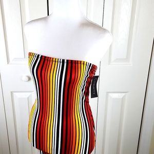 Coquetry Clothing, CLUBWEAR, tube dress NWT! O/S stripes, orange, black white